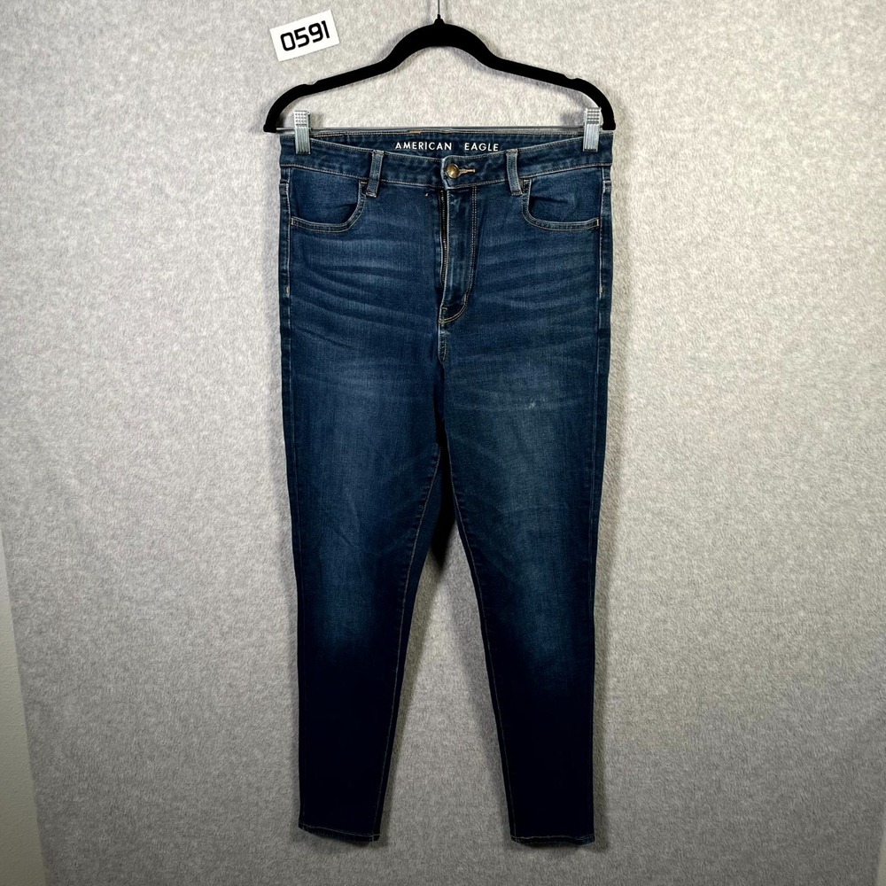 American Eagle Outfitters Jeans Women 10 Blue Denim Stretch Dark Wash Skinny Leg